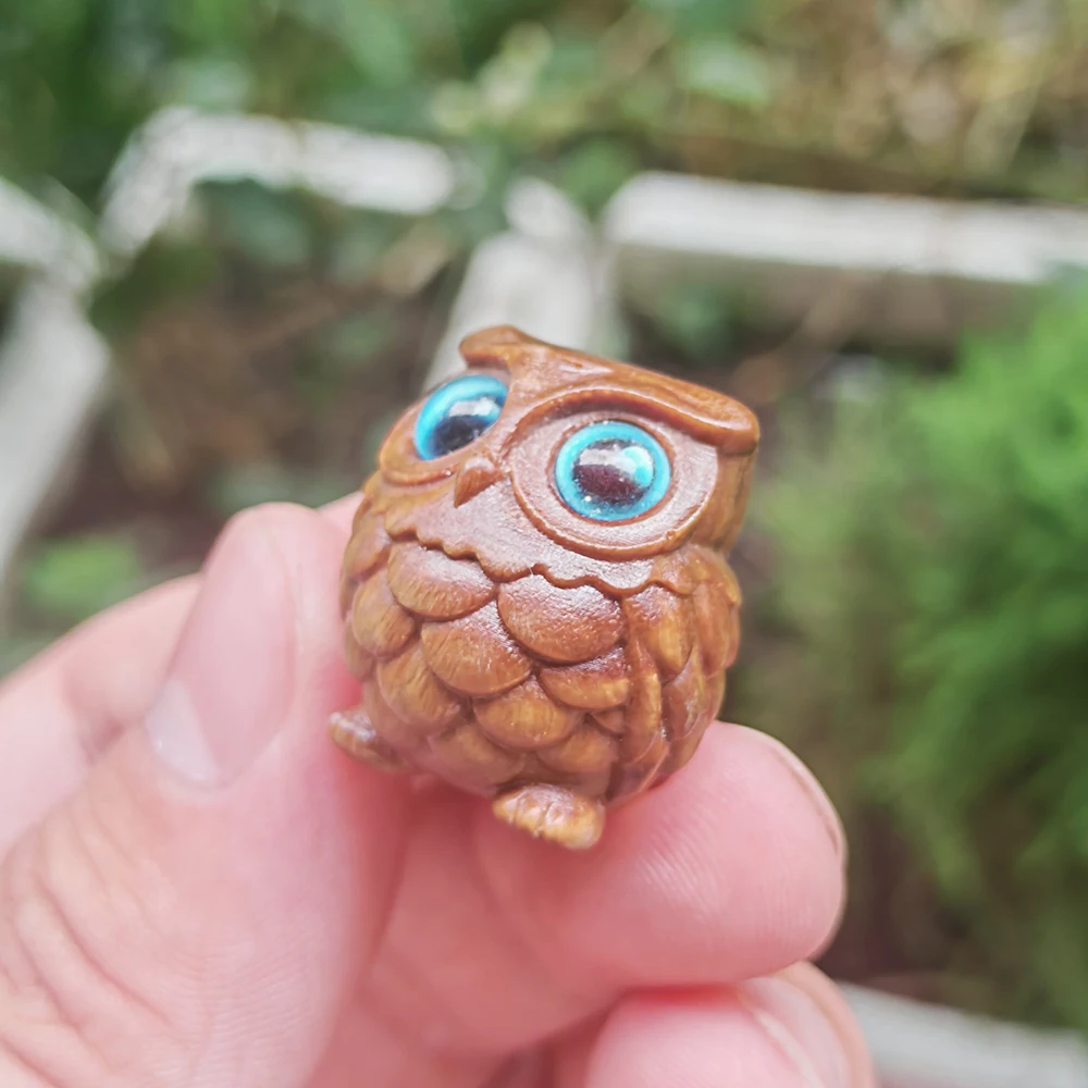 1.1 Inch Wooden Owl Ornament, Ethnic Style, Simple Style, Suitable for Home Decoration, Men's Gifts, Housewarming Gifts, Christmas Decorations, Desktop Decorations, Study Room, Office