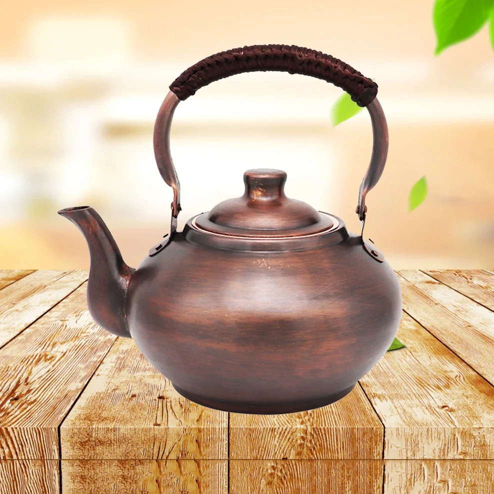 1.2L Chinese Red Copper Teapot Handmade Brew Tea Pot With Filter Boiling Kettle For Restaurant Health Teapot