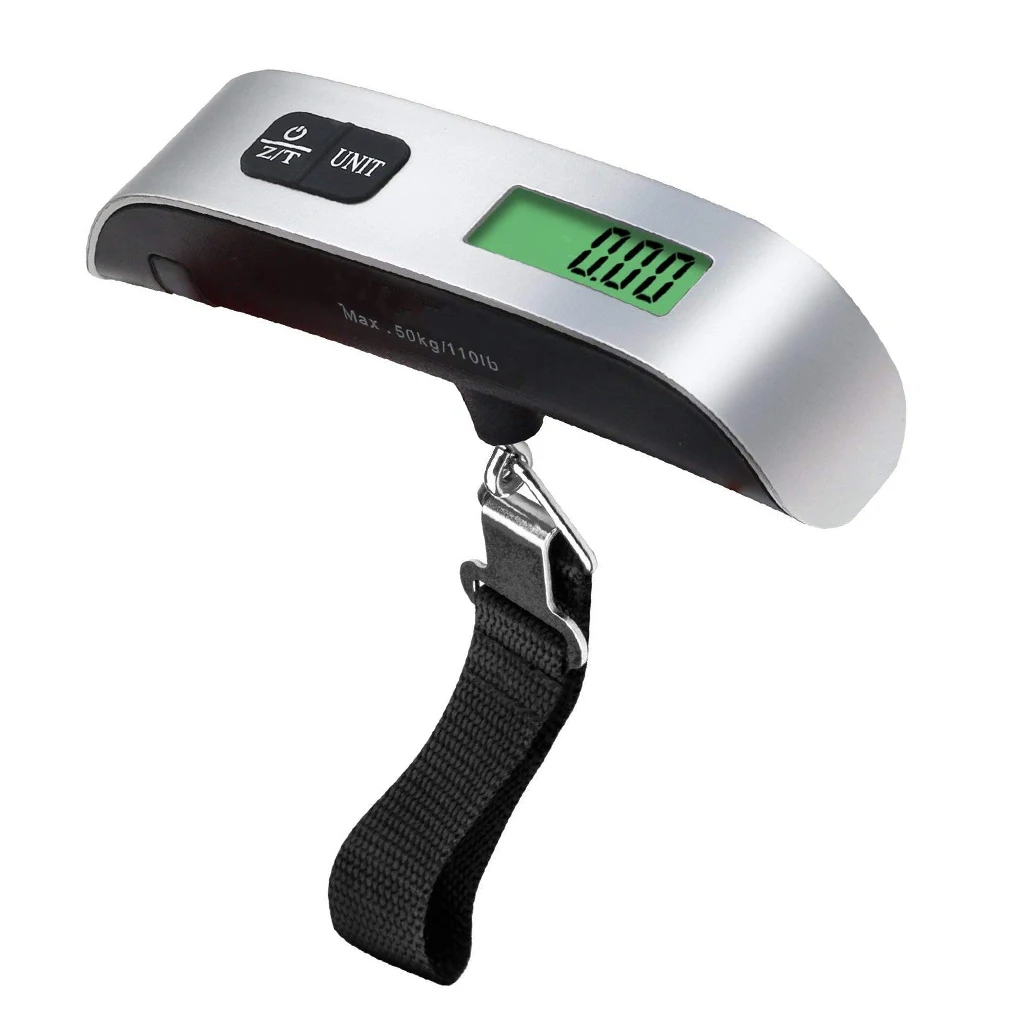 50kg Hook Belt Scale with Backlight LCD Electronic Suitcase Luggage High Precision Hand Held Weighing Tool Thermometer