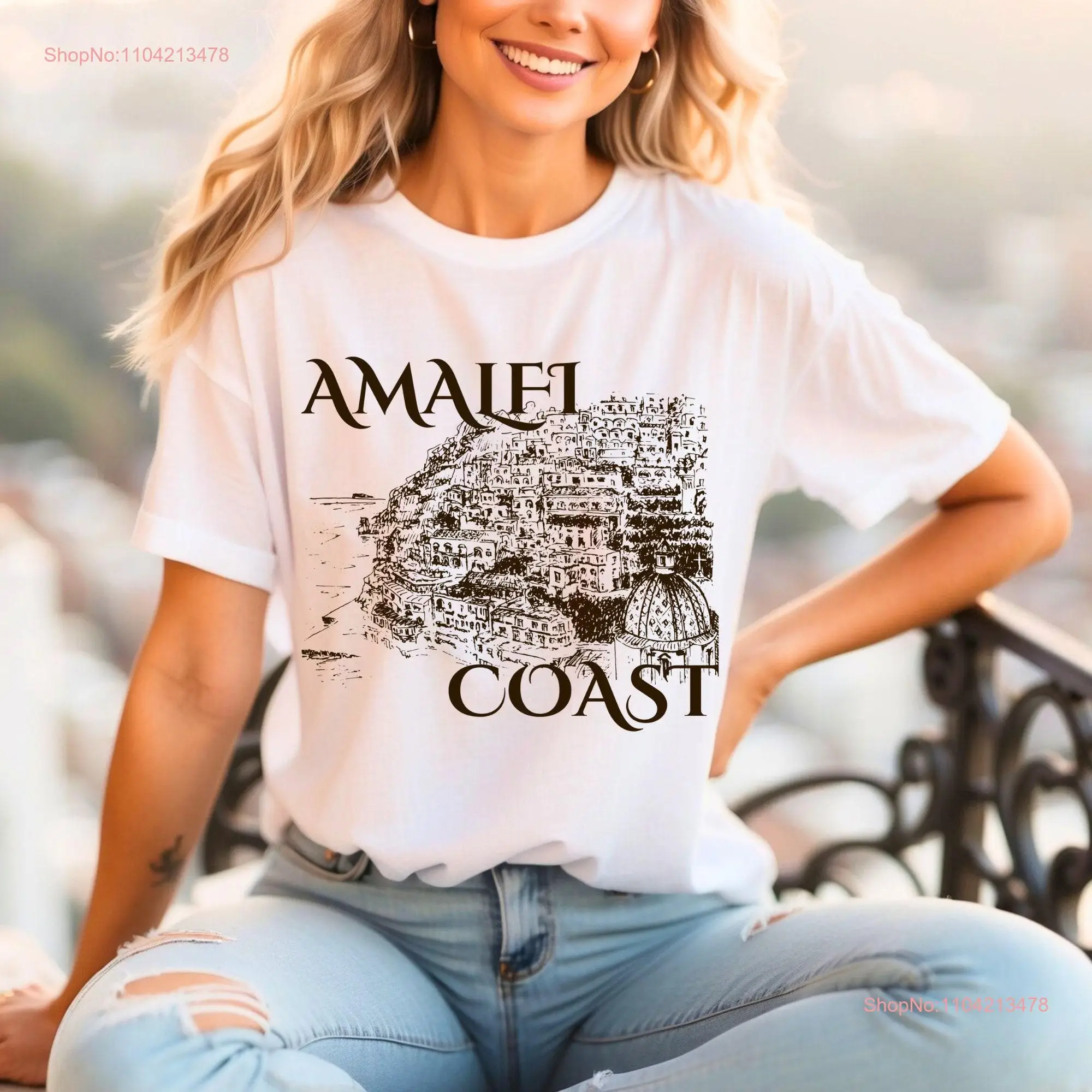 Amalfi Coast Comfort Colors T Shirt Soft Stylish Travel Perfect Souvenir for Italy Lovers Vacation Memory Casual Wear