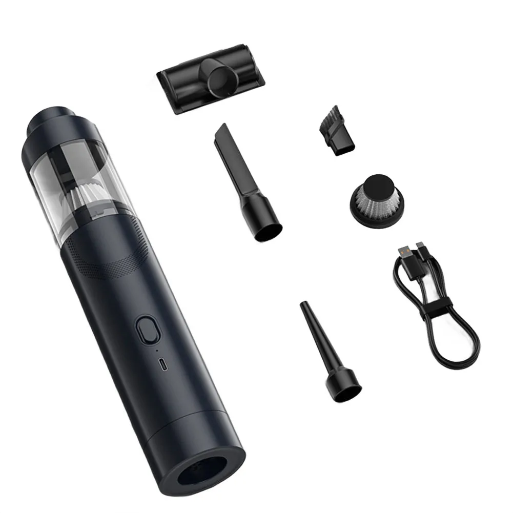 1x Powerful Cordless Car Vacuum: 19000PA Suction, USB Rechargeable & Lightweight Car Accessory Product
