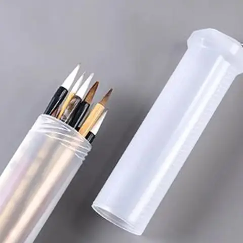 Transparent Adjustable Height Makeup Brush Holder Display Storage Cup Organizer With Lid Dustproof Toiletry Package Box