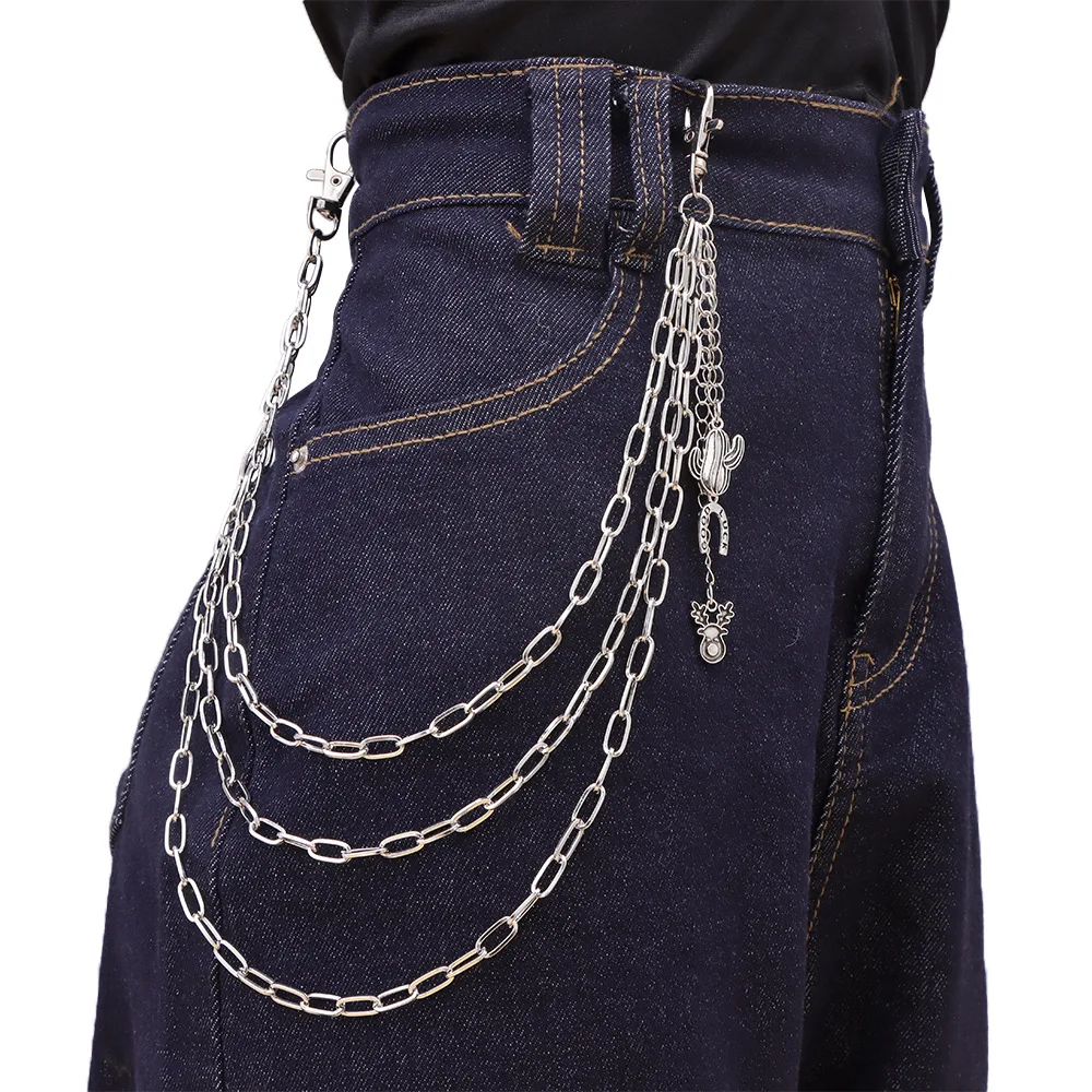 Cactus multi-layer metal pants chain Pants Waist Chain Men Women Wallet Charm Jeans Unisex Hip-hop Jewelry Gift