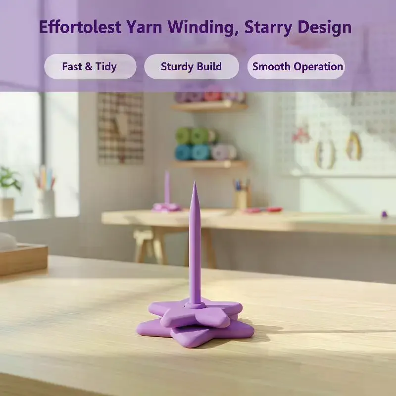 3D Printed Yarn Stand Holder Lightweight Crochet Tool Smooth Edge for Knitting Beginner Wool Ball Organizer DIY Weaving