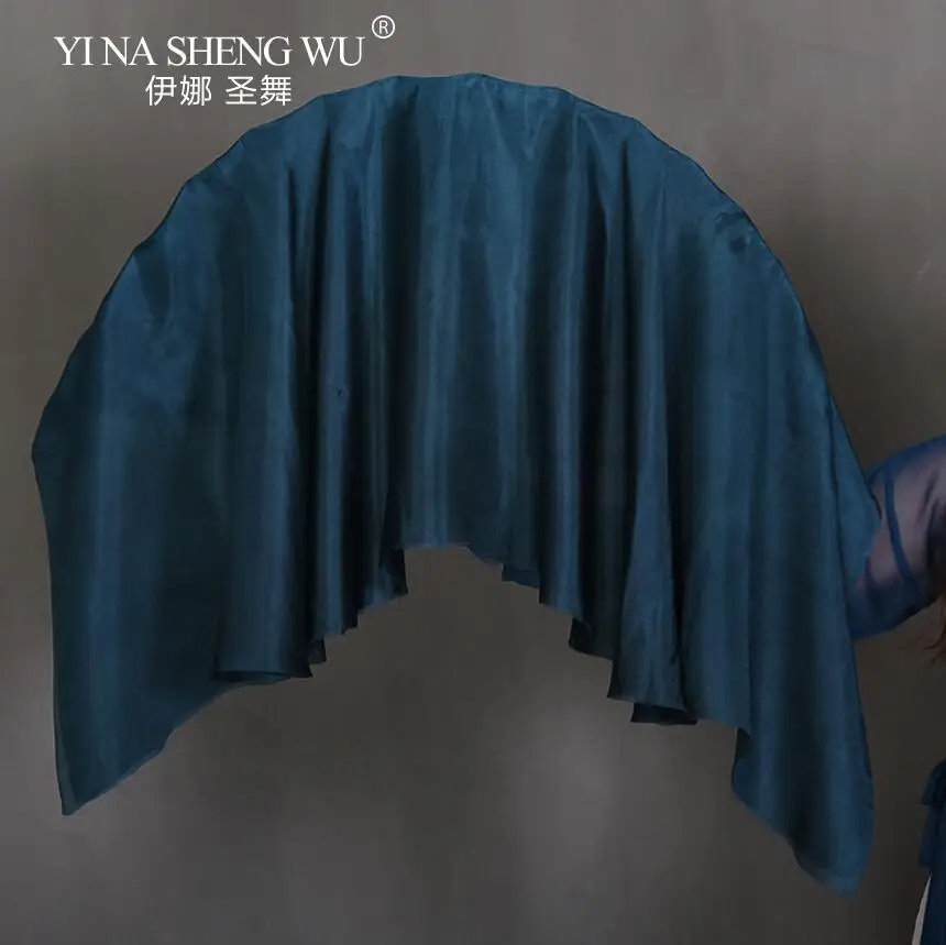 جديد أبيض أزرق داكن التدرج الحرير الحجاب الصينية التقليدية صبغ اليد مروحة الرقص أزواج طبقتين آلة توالت الكبار 20 بوصة