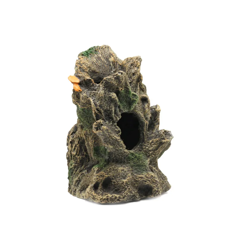 Tortoise Gecko Resin Simulation Bark Caves Lizard Supplies Reptile Accessories Terrarium Hideout Habitat Decors