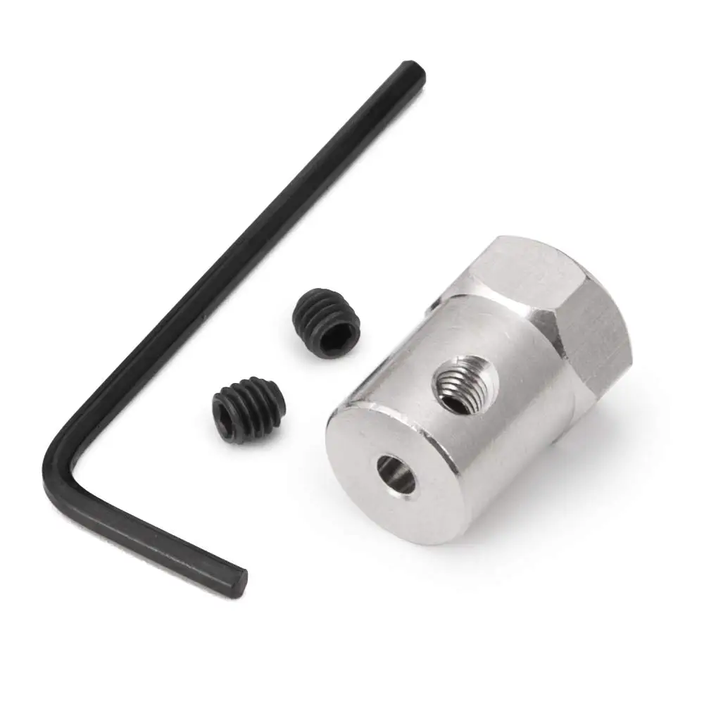 1Pcs 2/3/3.17/4/5/6/7/8mm Iron Shaft Coupling Hexagon Coupler Motor Connector for RC Car Wheels Tires Shaft Motor