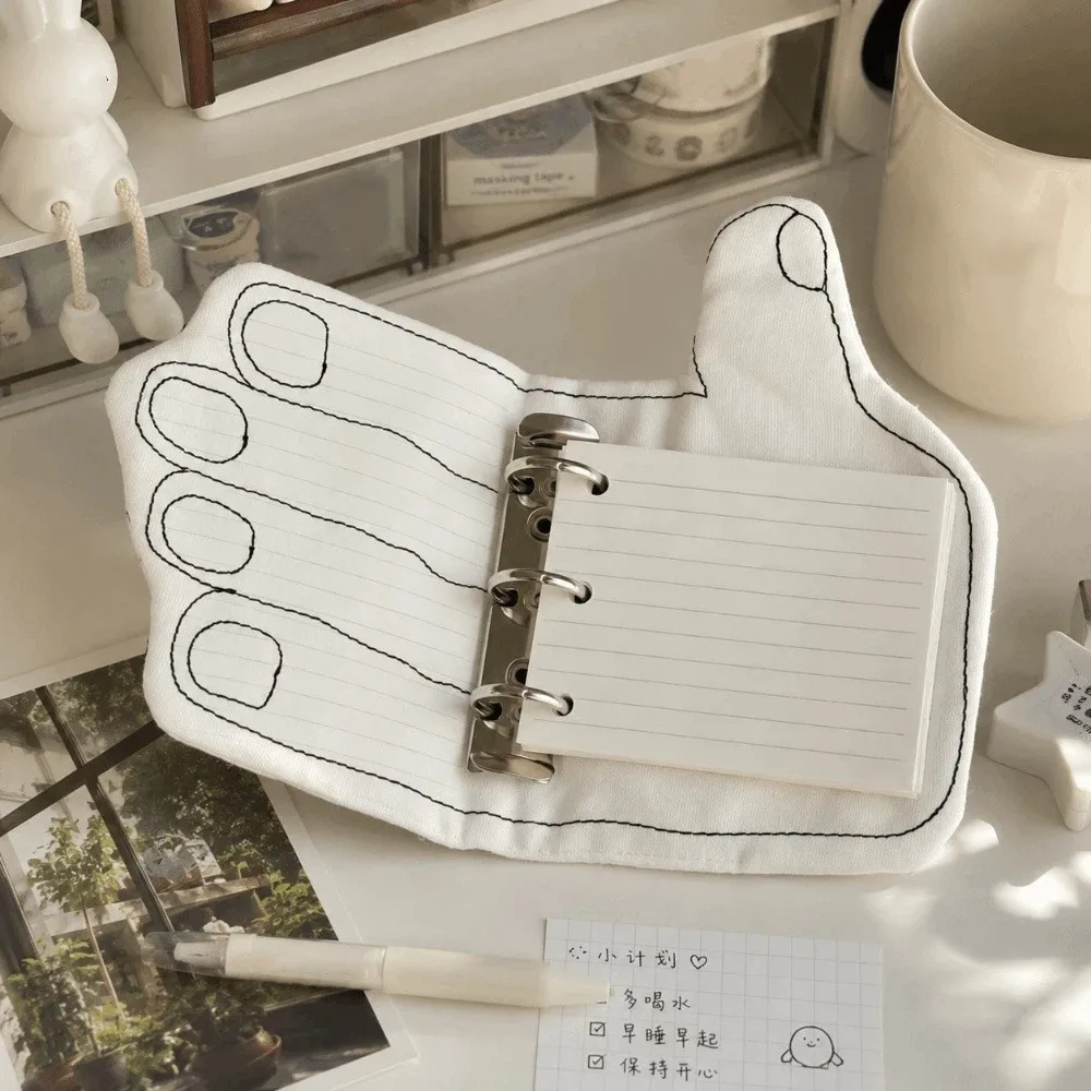 Cute Mini Loose Leaf Binder Notebook Funny Removable Refill M5 Hand Shaped Notebook Notepad Memo Pocket Journal Planner Office