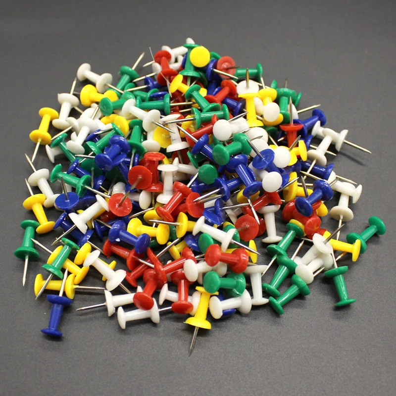 500pcs/box 8x23mm Multicolor Push Pin Assorted Making Thumbtack Pins Cork Board Office Drawing Pins for Photo Wall Map FixedTool