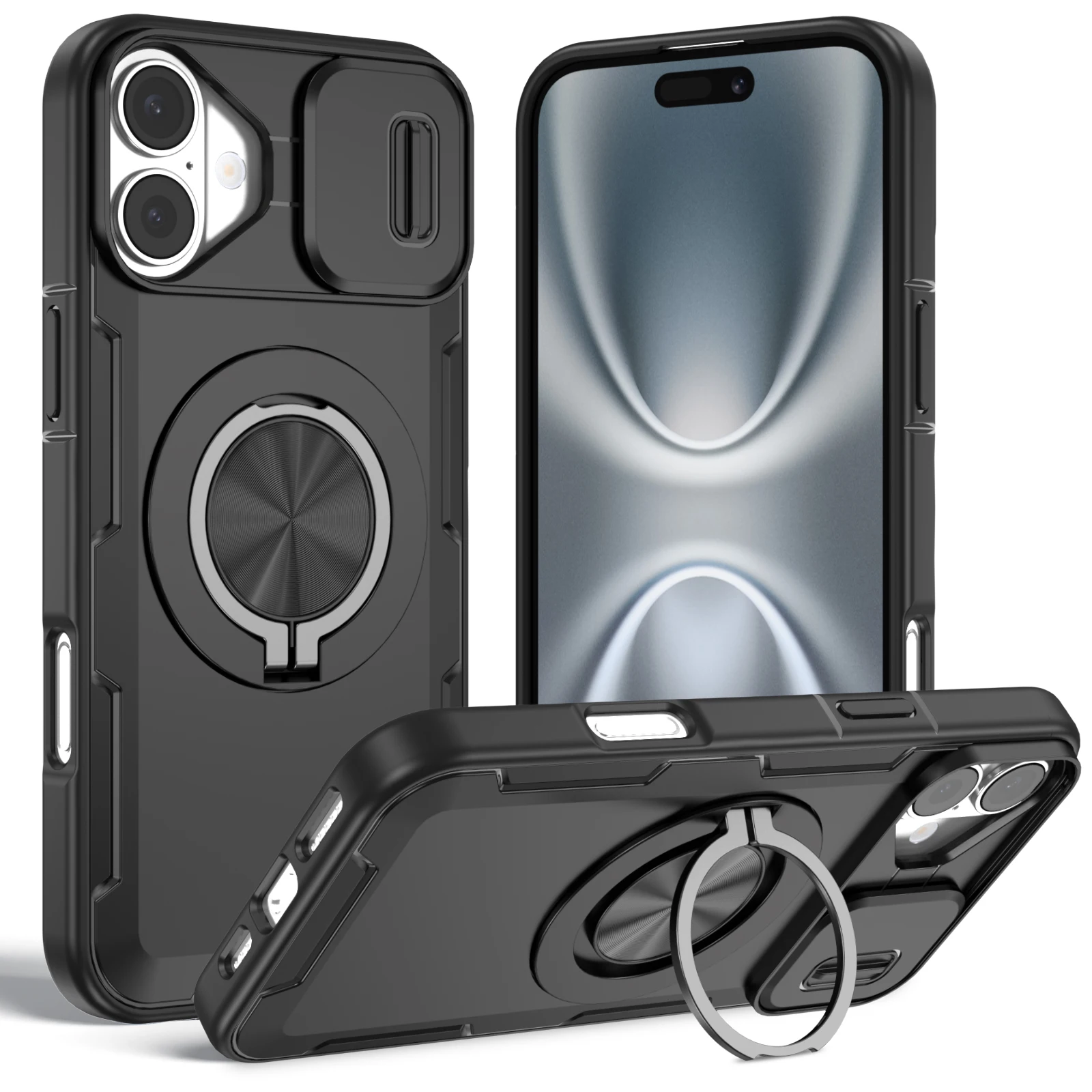 Adjustable Magnetic Ring Case for Iphone 17 Pro Max 15 16 14 Plus 12 13 16 Pro Max Iphone17 for Magsafe Charging Armor Covers