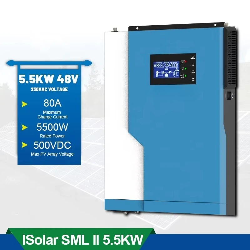 High Frequency Solar Controller 3.5KW 5.5KW Hybrid Solar Inverter 24V 48V Built-in 100A MPPT Support With WiFI
