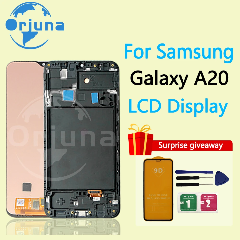 6.4'' AMOLED For Samsung Galaxy A20 A205 LCD Display Touch Screen Assembly Digitizer Panel A205F A205G A205W A205U A205S Display