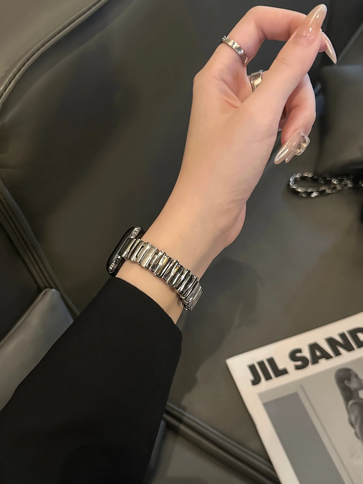 Metallarmband für Apple Watch 10 Ultra 42 mm 9 8 7 Band 46 mm 45 mm 41 mm Damen-Gürtelarmband iWatch Serie 6 SE 40/44/49 mm Armband – Detail 4