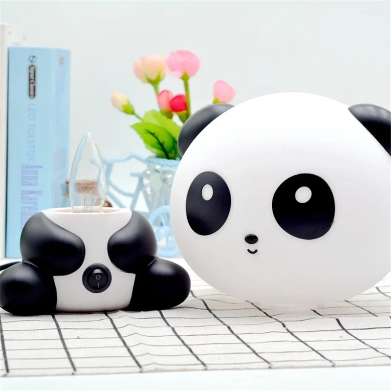 Imagem -04 - Animais dos Desenhos Animados Luzes da Noite Bonito Coelho Urso Panda Cão Óculos Coelho Lâmpadas Quarto Interior Iluminação Led Crianças Lâmpada Presente Decoração