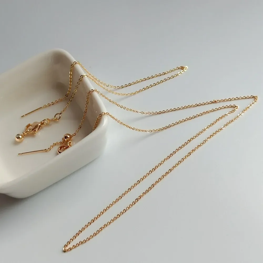 

New DIY Handmade Jewelry Accessories for 14K Gold-plated, Needle-adjustable Bead Telescopic Bracelet and Necklace