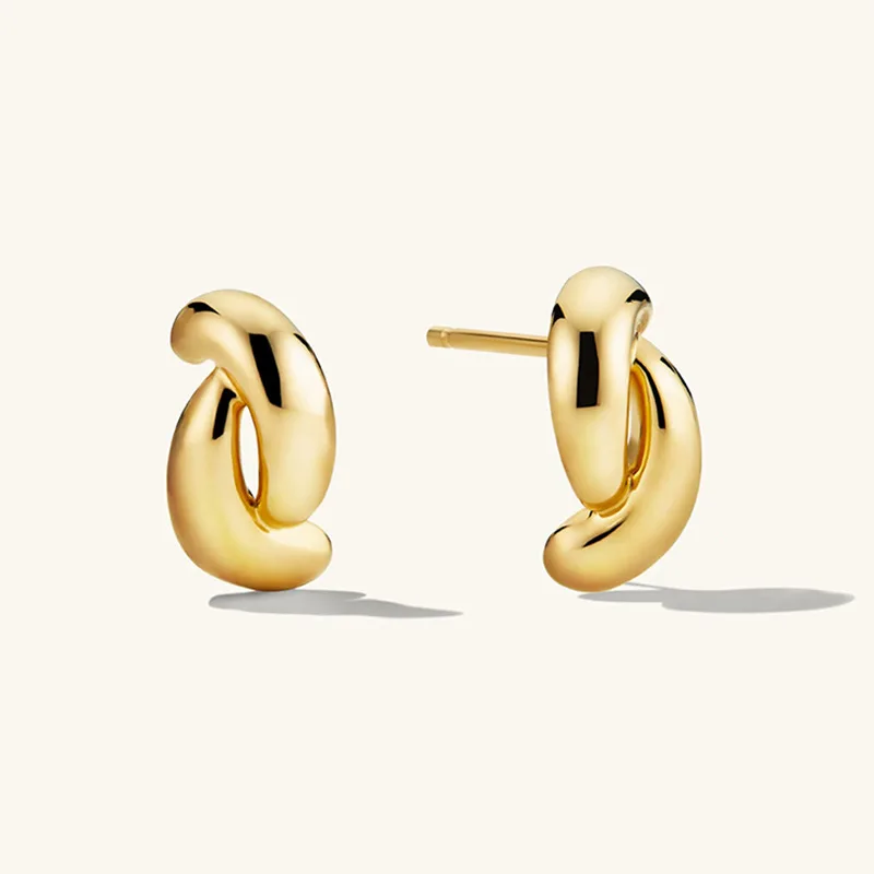 

S925 Sterling Silver Twist Earrings for Women, Personalized Light Luxury Jewelry, Fashion Gift