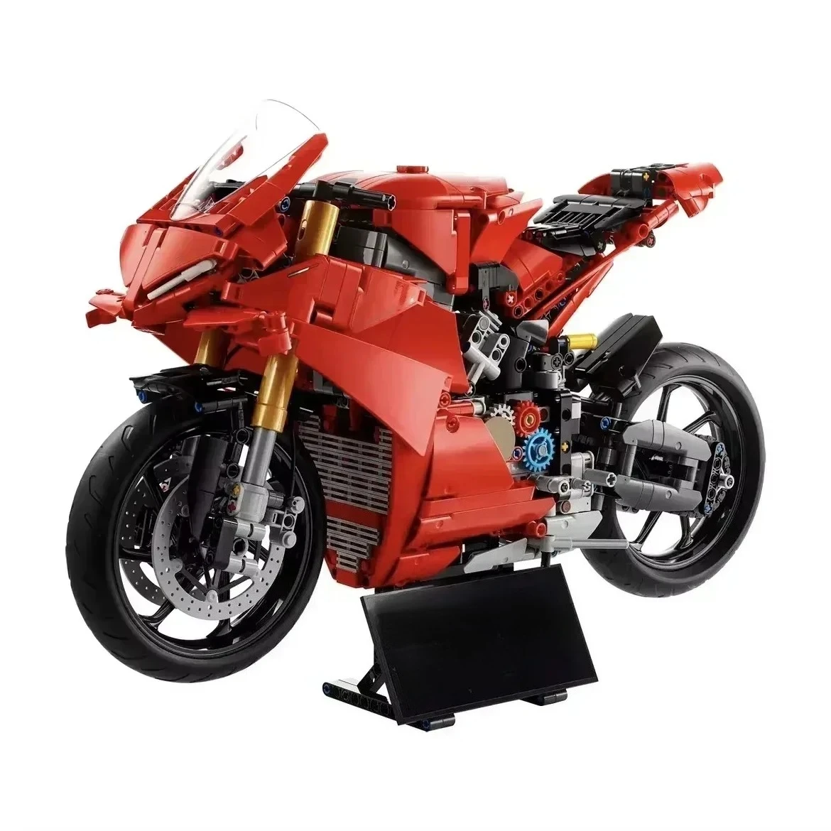 Red Motorcycle Building Blocks Sets Compatible With Legoed Particles Suitable For Christmas Gifts 42202