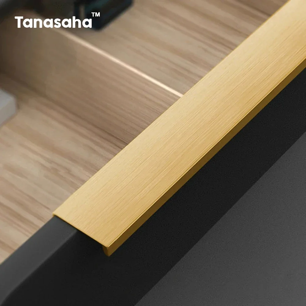 Hidden Kitchen Cabinet Handles Aluminum Alloy Long Furniture Handle Dresser Drawer Knobs Wardrobe Cupboard Door Handle Hardware