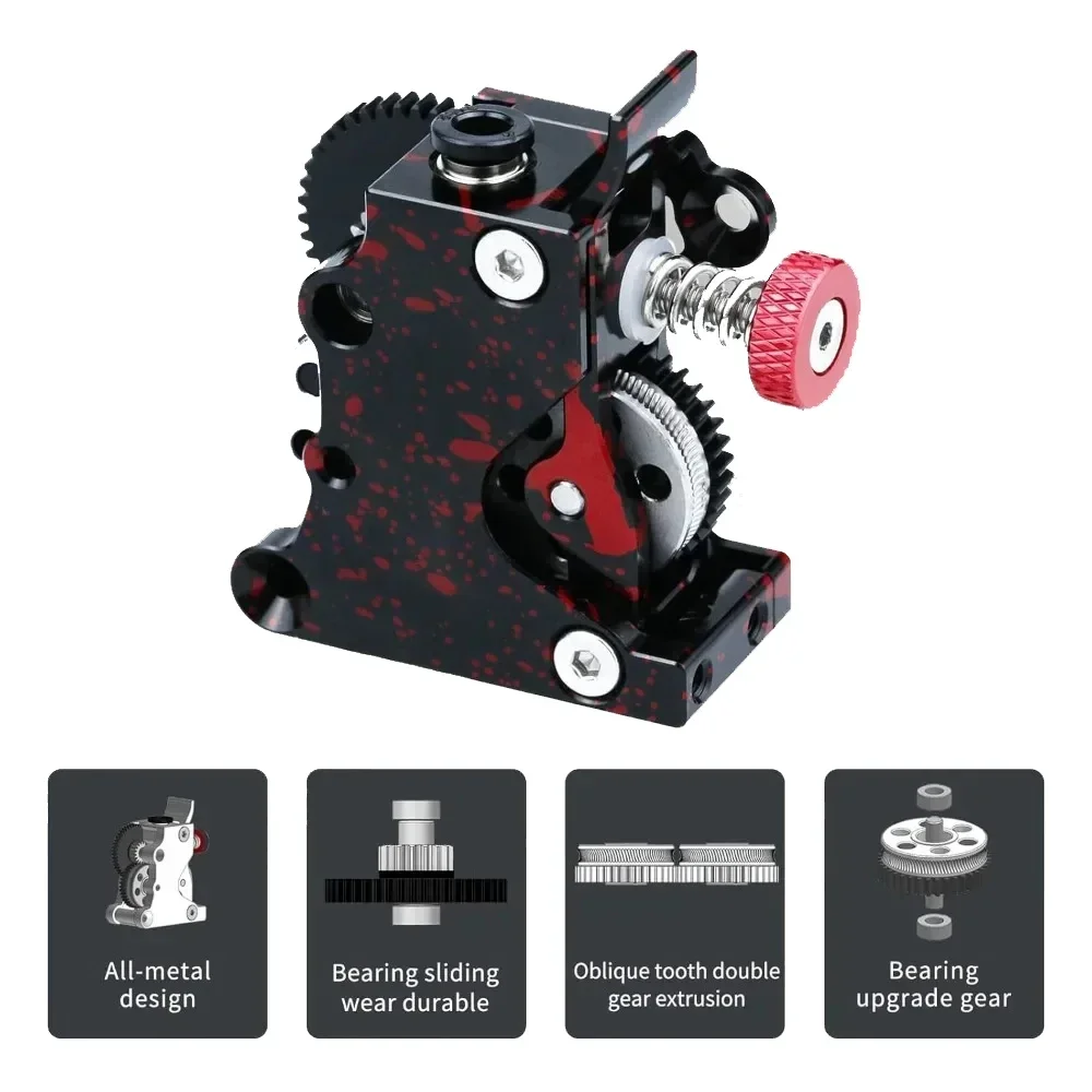 Upgraded HGX LITE 2.0 Extruder Helical Tooth Large Gear POM Drive Extruder Dual Gear All Metal 3D Printer Accessories