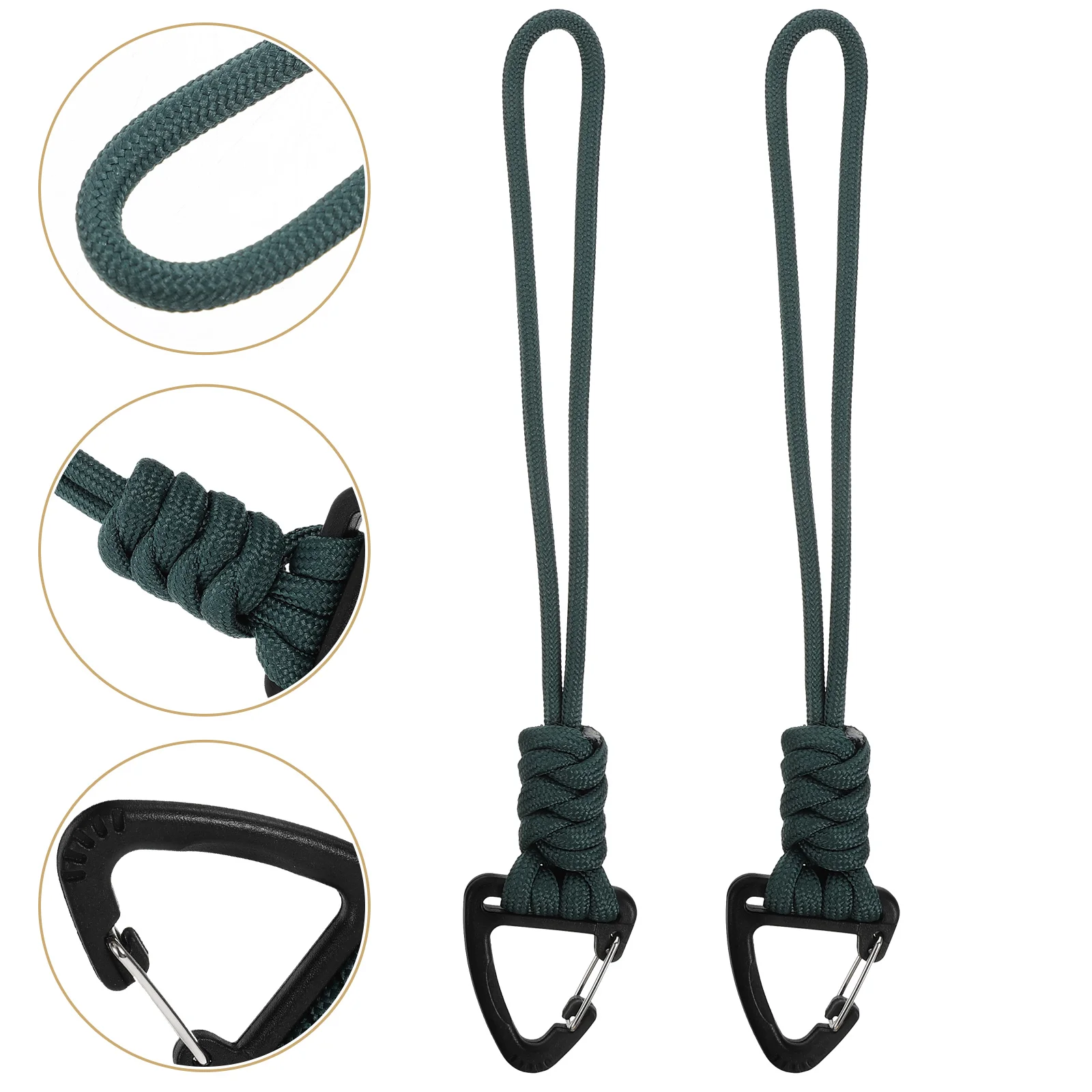 

2 Pcs Anti-lost Rope Keychain Camo Lanyard Carabiner Aluminum Alloy Woven