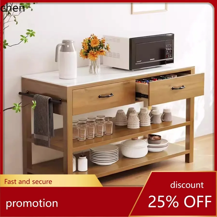 CZ  Sideboard Cabinet for Home Kitchen Storage, Personalized Cooking Table with Marble Top, Tea Cabinet, and Prep Table
