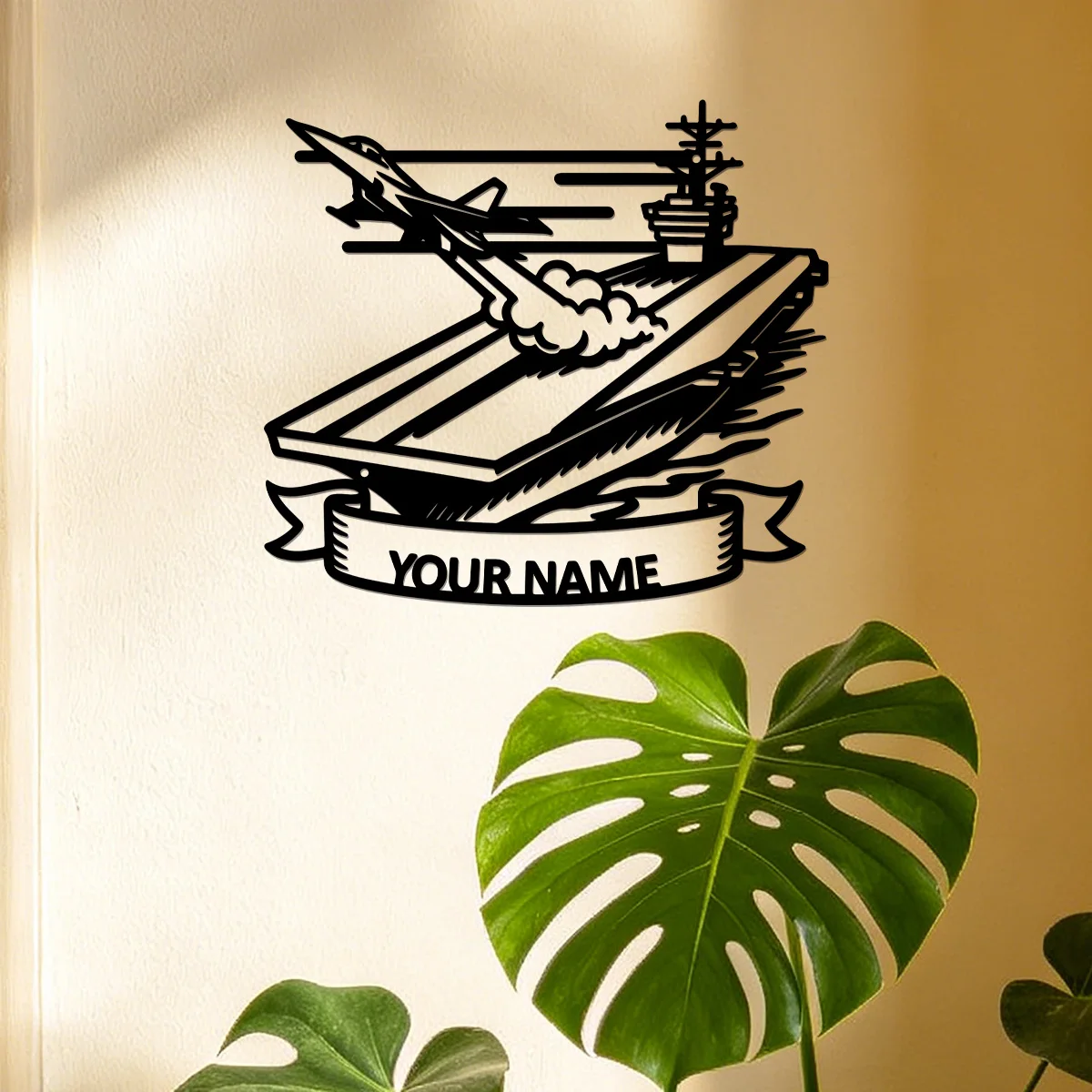 Nautical Ocean Vessel &Jet Plane Metal Wall Art Custom Name, Personalized Sea Ship Sign Father's Day Gift, Gift for Ocean Lover