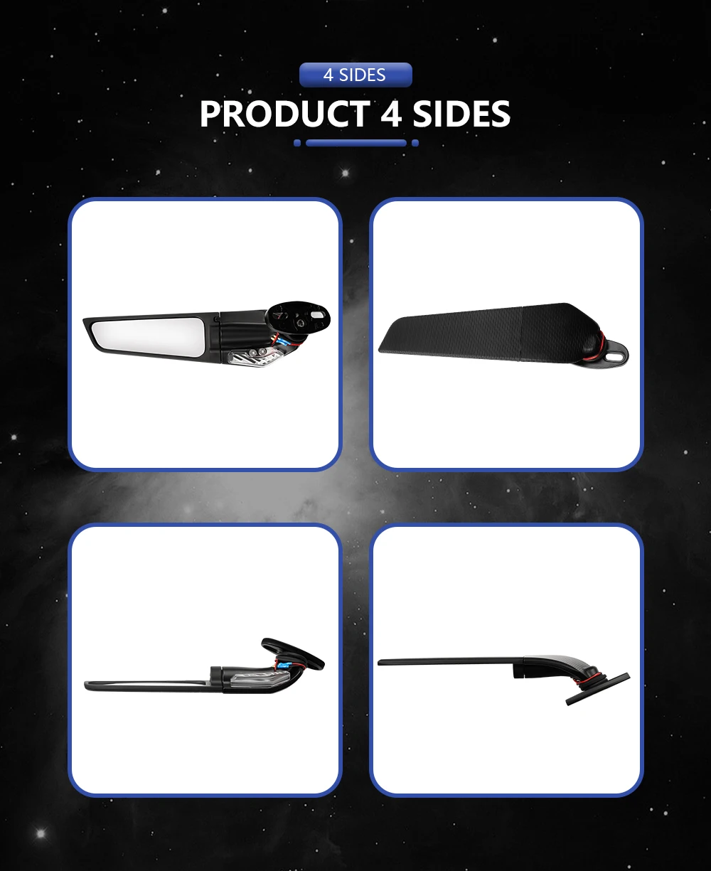 Motorcycle Rotating Rearview Mirrors With Turn Signal for Honda CBR1000RR for Kawasaki Ninja 650 Yamaha R15 Suzuki GSXR1000 Modi