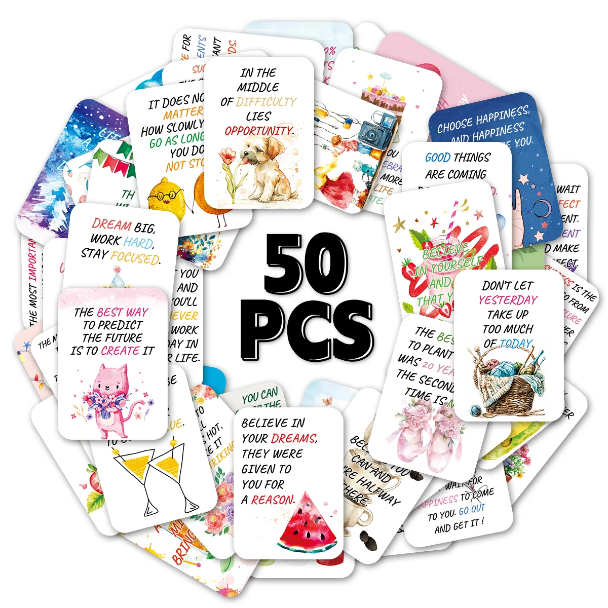 50pcs Positive Encouragement Cards With Inspiration Text For Women Men Famliy Birthday Daily Spiritual Healing Affirmation Card