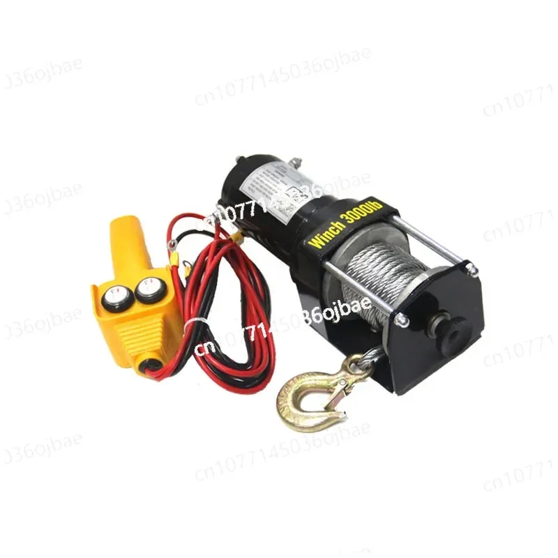 

3000lb 12V 24V Vehicle Mounted Crane, Off-road Vehicle Winch, Towing Vehicle Mounted Self Rescue Off-road Electric Winch