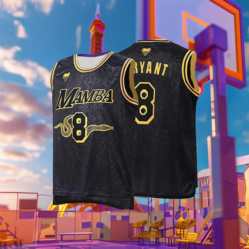 Basketball Jersey Oversized Men's Kobe 24 Bryant Sports Jersey Kids Snakeskin Mamba High Street Hip Hop Sportswear 2024 New