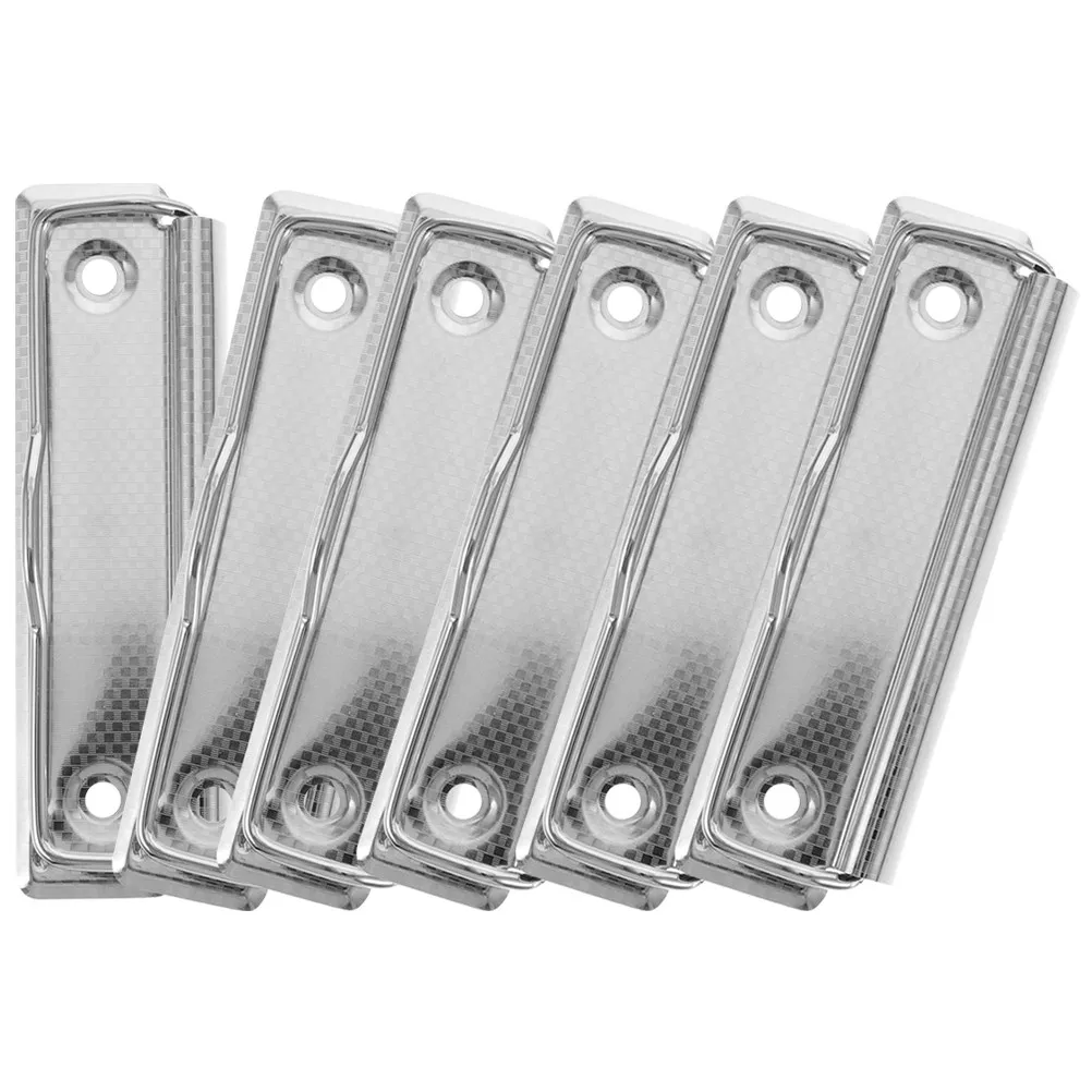 6Pcs Strong Aluminum Alloy Clipboard Clips Easy Clamp Deformation Resistant Metal Clamps for Office School Craft Project