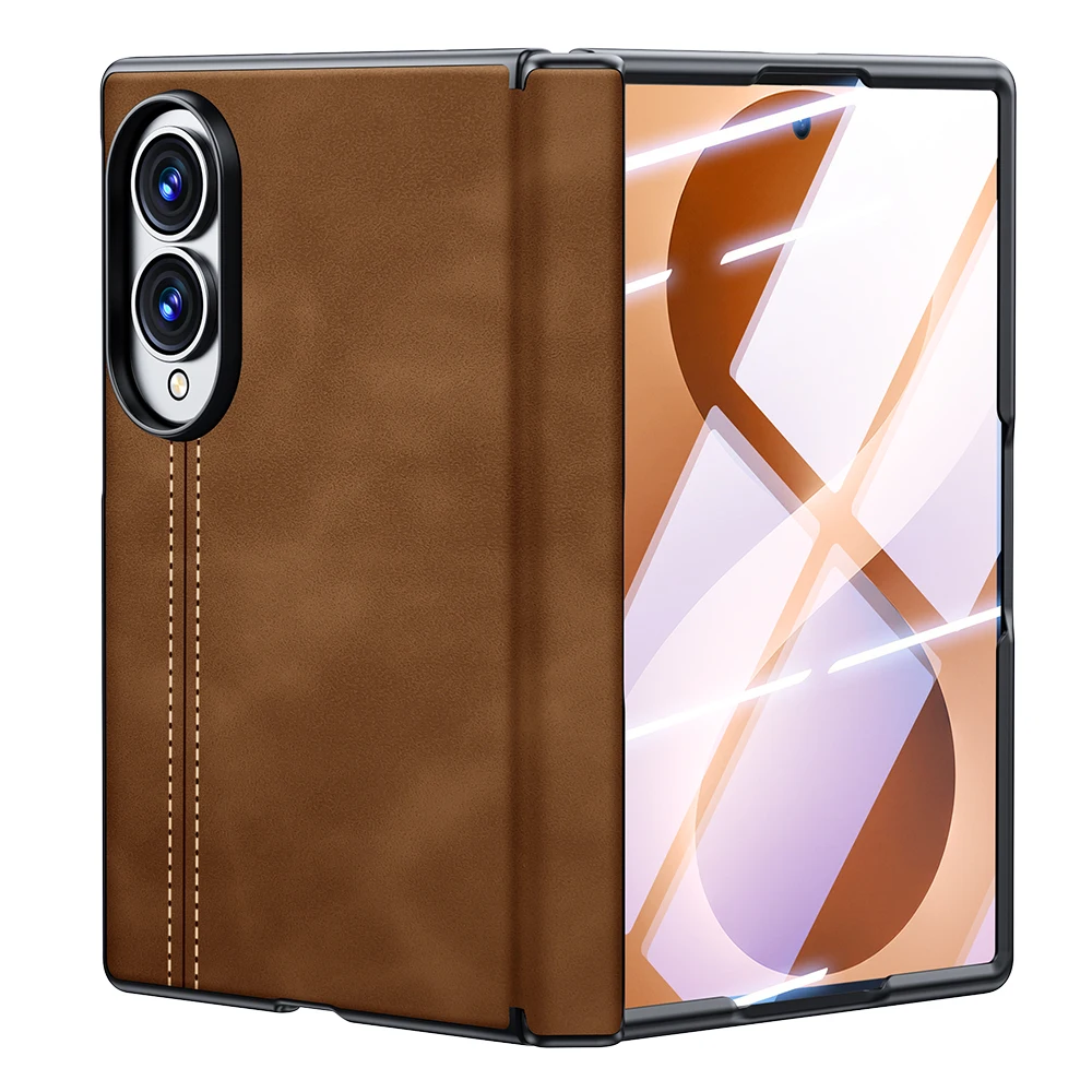 Luxury Magnetic Leather Shell Film Integrated Case For Samsung Z Fold 8 Wide Shockproof For Magsafe Hinge Protection Slim Cover