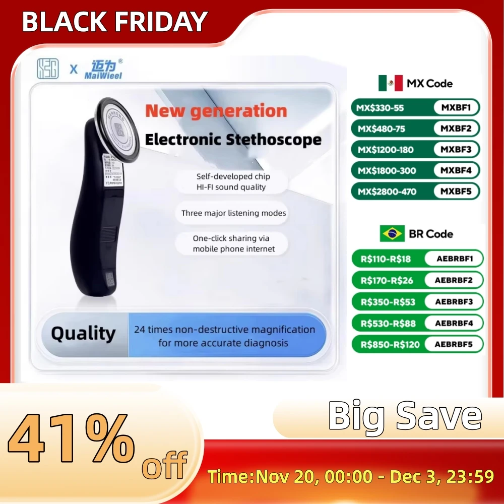 

Digital Stethoscope Medical Bluetooth Electronic Stethoscope For Doctors Nurse 40 Times Magnification App Recordable Health Care