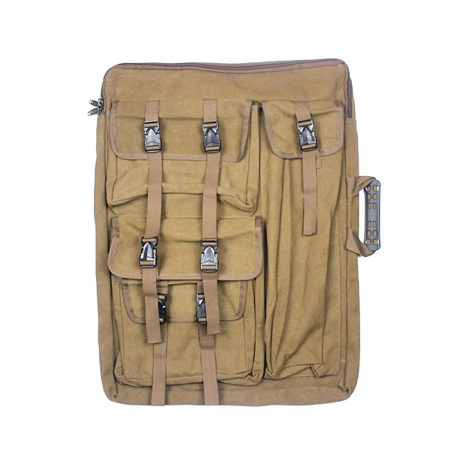 Heavy Duty Canvas Bag for Artist Portfolio Storage with Pockets and Shoulder Strap for Outdoor Sketching