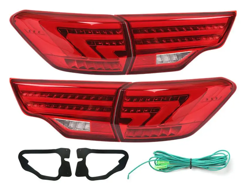 

Kluger Car bumper lamp Tail Lights For Highlander Taillight 2015 2016 20172018year Led Tail Lights Fog lamp Highlander Rear Lamp