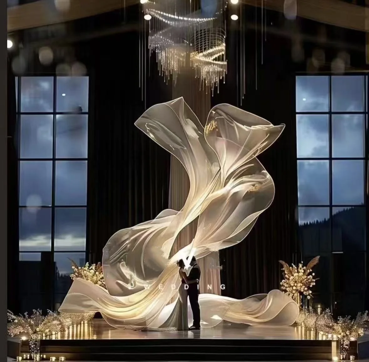 

Customized Designer Fabric Handmade Flower Scene Layout Props Stage Landscaping Decoration Wedding Decoration