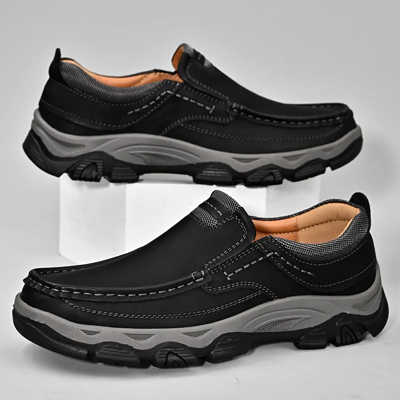 2024New Slip-on Leather Casual Shoes Stylish Loafers Men
