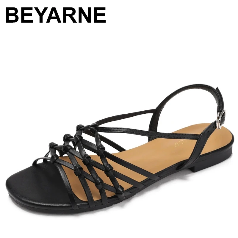 

Золотые тканые полые сандалии на плоской подошве, женская модная дизайнерская обувь с перекрестной завязкой, летние сексуальные нескользящие пляжные сандалии