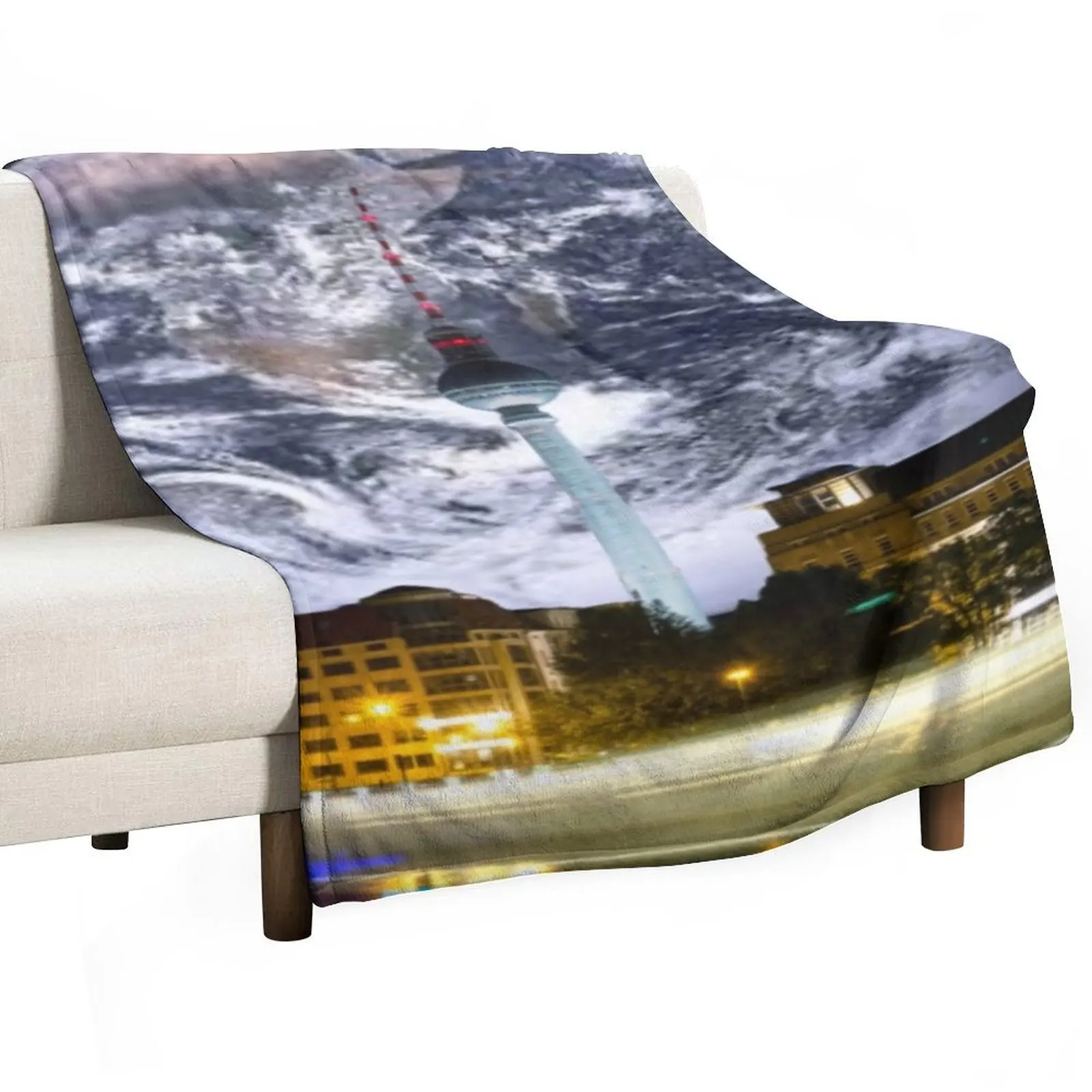 

Berlin in night. Throw Blanket Decorative Sofas Baby Sleeping Bag Retros Blankets