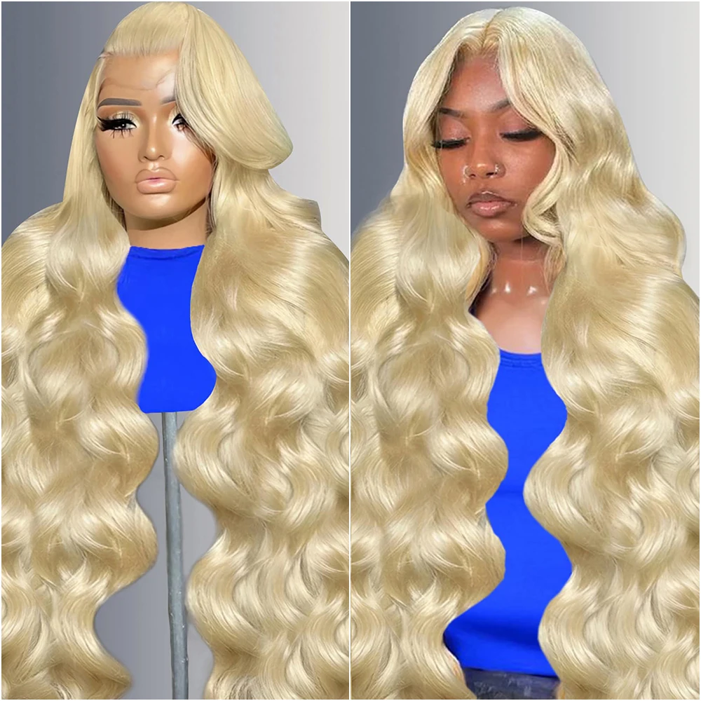613ブロンドボディウェーブ13x6 HDレースフロント100%人毛ウィッグ30インチ36インチハニーカラーレースクロージャーフロントウィッグ黒人女性用
