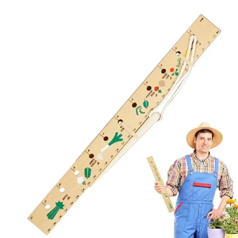 New Wooden Garden Seedling Ruler Dripper Vegetable And Fruit Planting Board Seed Spacing Template Seedling Tool, Easy To Use