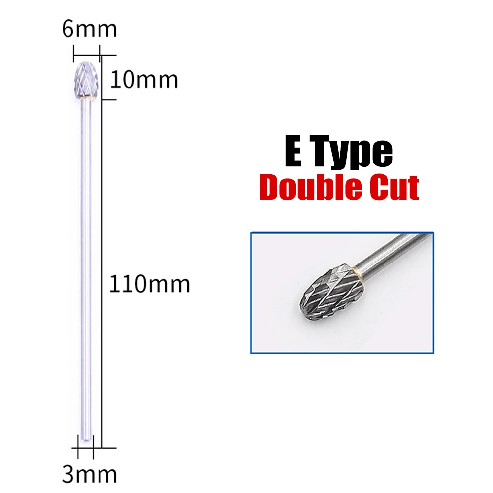 Tungsten Steel Rotary Burrs Rotary Files Tungsten Steel Burr Tungsten Carbide Engraving Double Cut High Production Efficiency