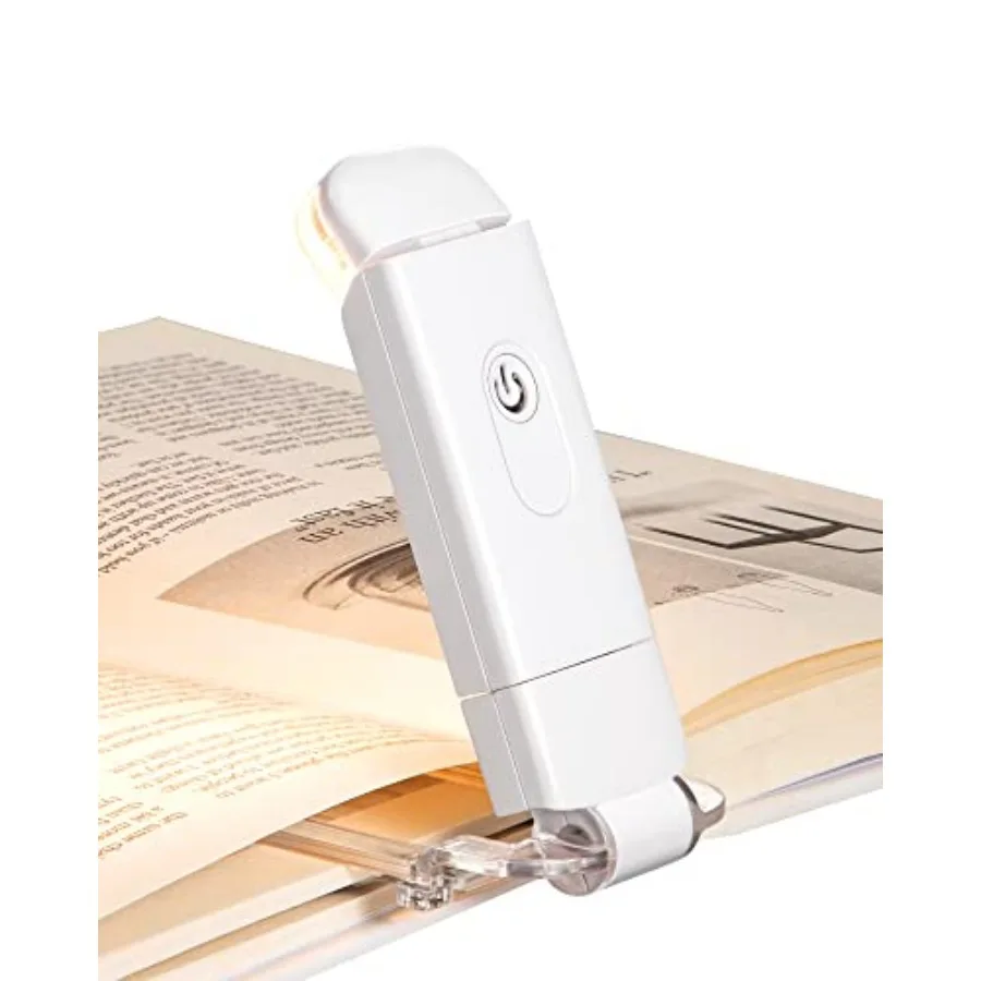 

USB Rechargeable Book Reading Light, 3000K Warm, Brightness Adjustable Clip on LED Bookmark Lamp at Night in Bed, Portable Book