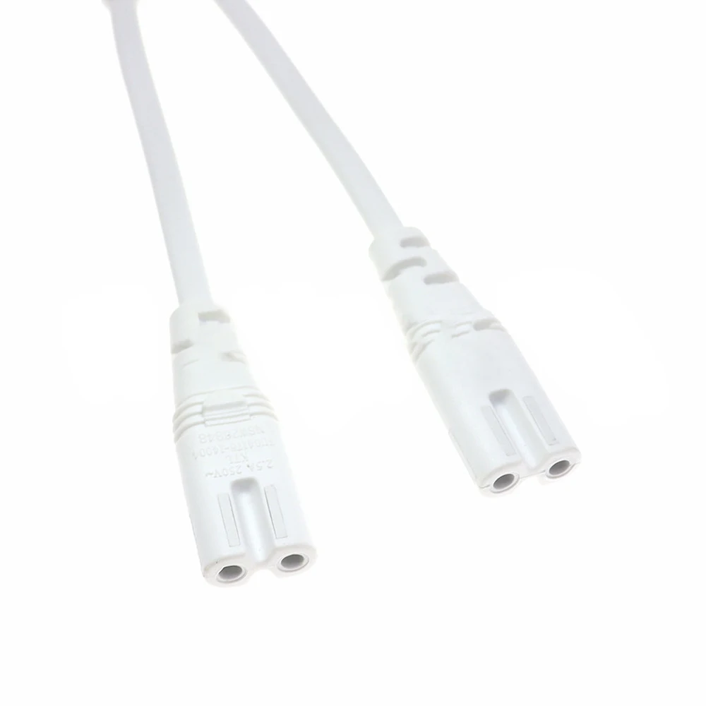 IEC 320 C8 Plug to C7 Receptacle Male to Female Extension Power Supply Main Adapter Cable White/black Color