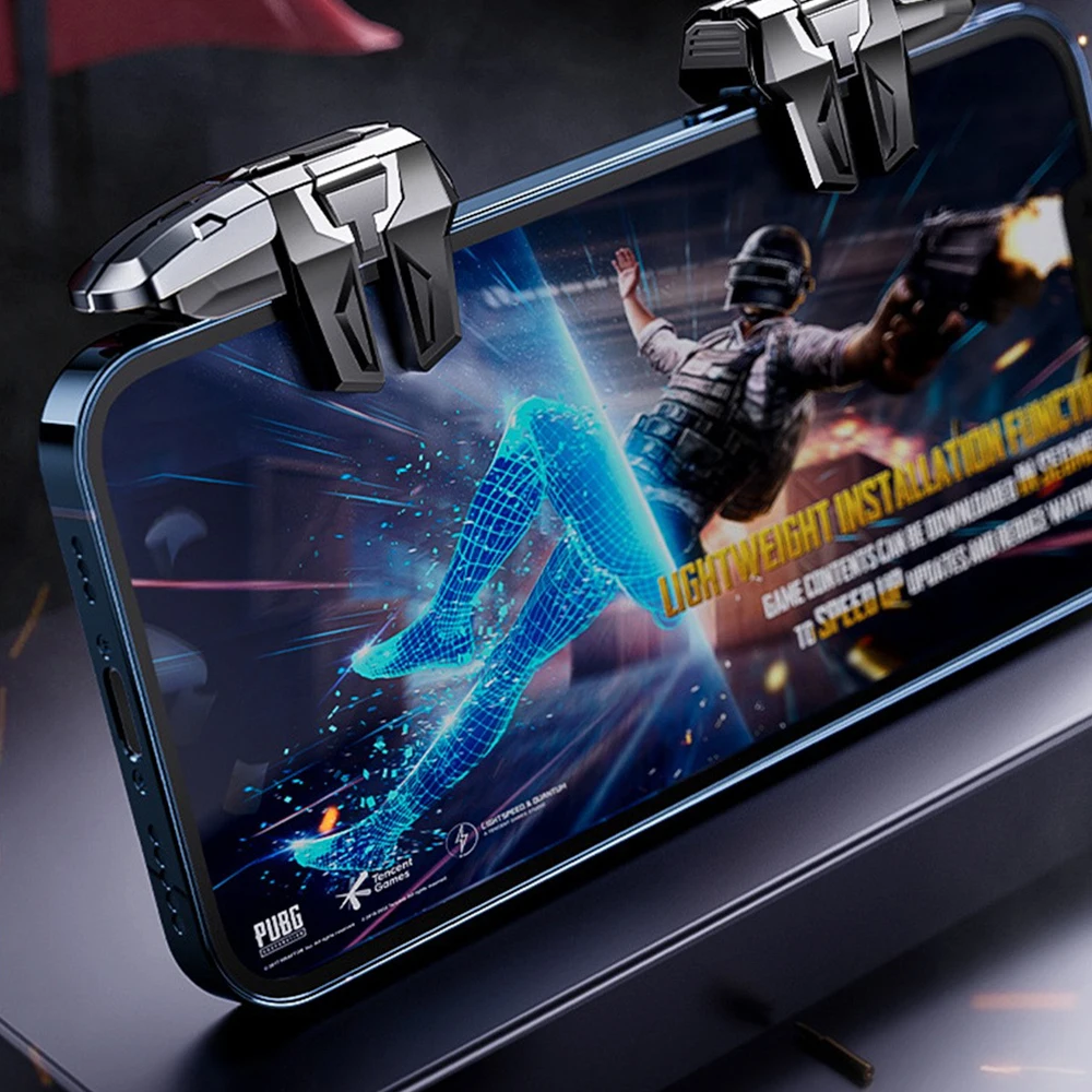 M-01แผ่นเกมจอยควบคุมเกมสำหรับมือถือแบบหกนิ้วทำจากก้านยิงสำหรับ PUBG