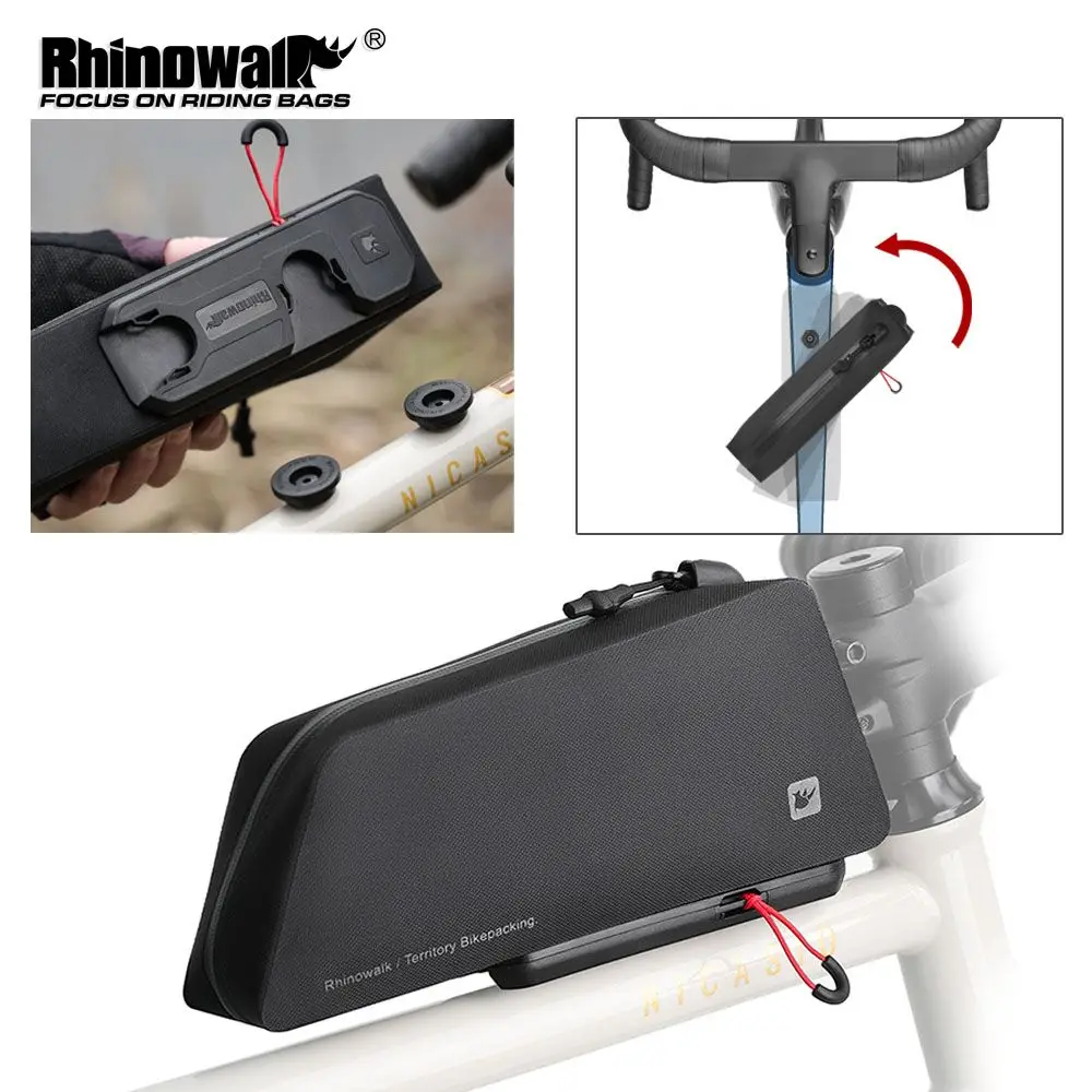 

Rhinowalk Bicycle Front Top Tube Bag With Quick Release System & Internal Support Panel Waterproof Bike Cycling Frame Pack