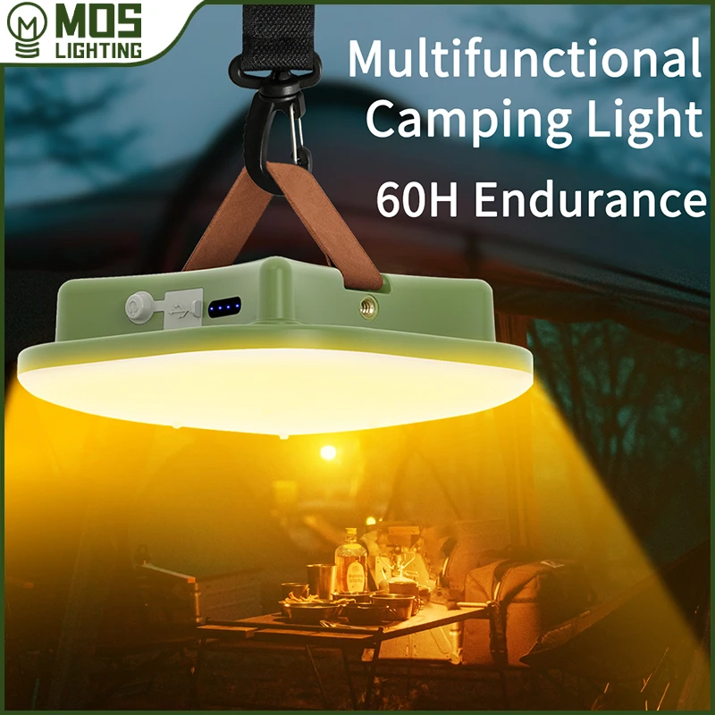 MOSLIGHTING 80W LED Camping Strong Lantern Solar Fast Rechargeable with Magnet Zoom  Portable Torch Hanging Tent Lamp Work Light