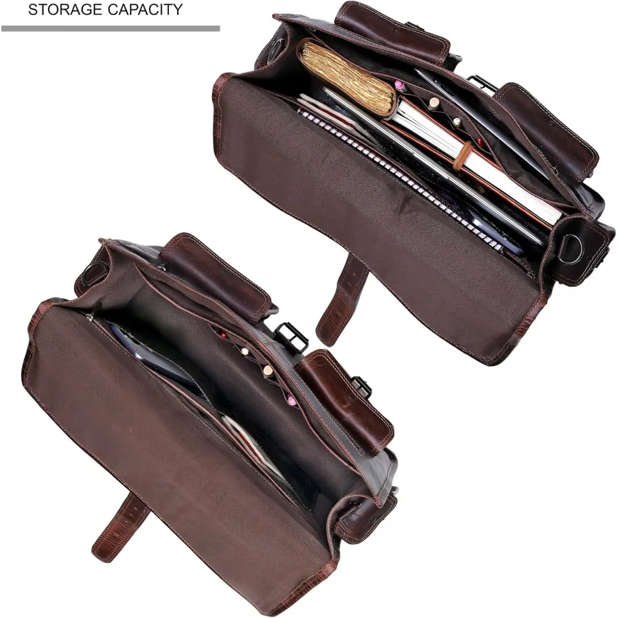 cuero حقيبة ساعي جلدية للرجال 16 بوصة كمبيوتر محمول Crossbody خمر اليدوية حقيبة كتف جلدية للرجال الحبوب الكاملة B