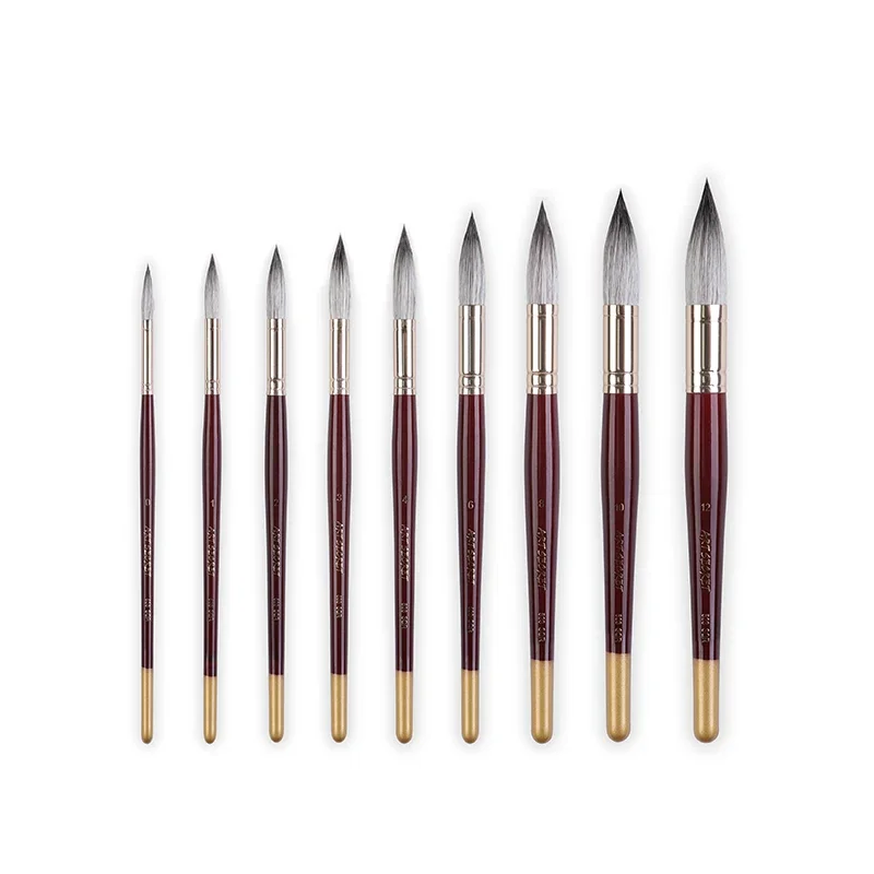 ArtSecret  5PCS Paint Brushes Goat Hair Mix Art Painting Brushes Artistic Brush Set for Watercolor Gouache Wash Mop 528SQR