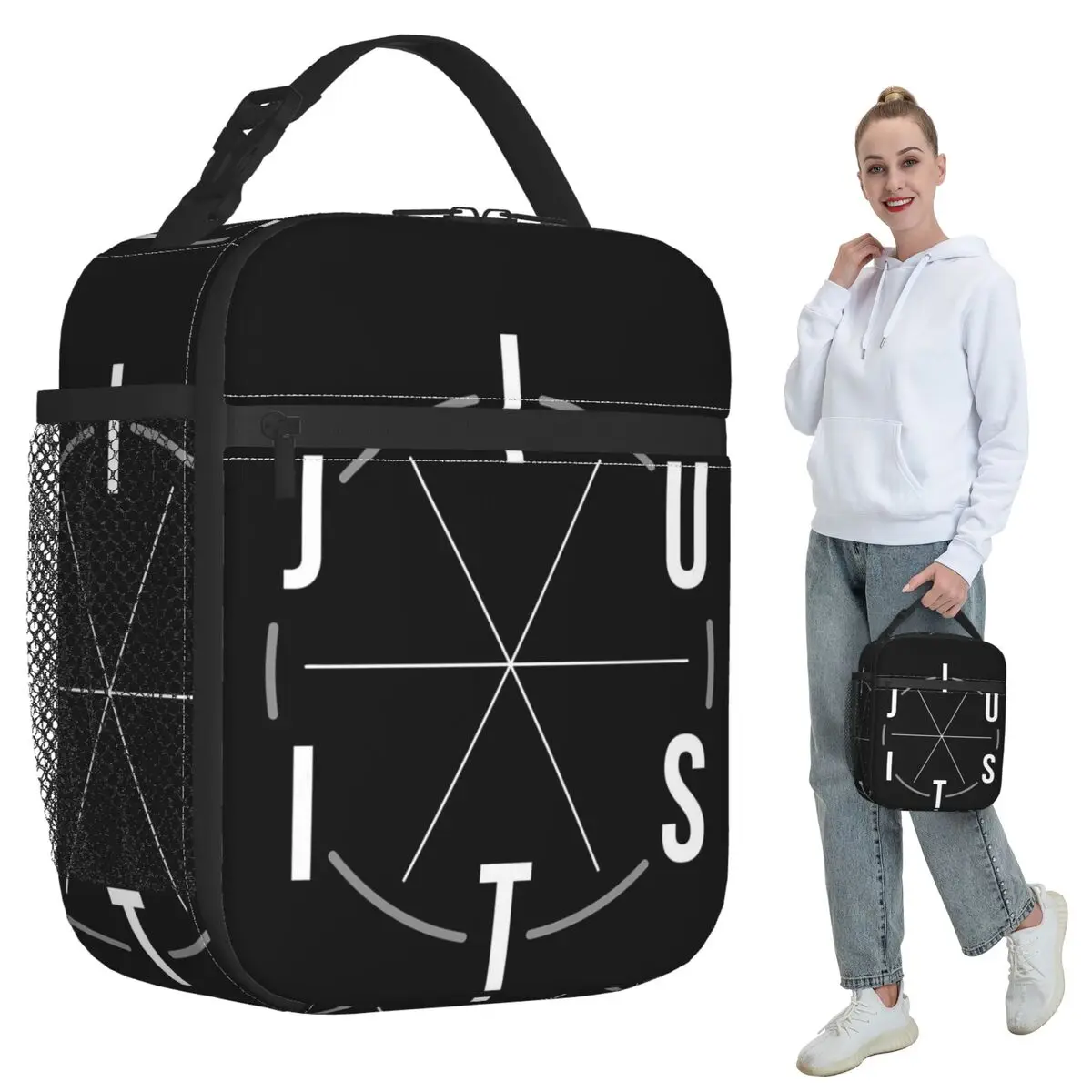 

Jiu Jitsu BJJ Circle White Light Insulated Lunch Bag for Women Cooler Thermal Food Box Tote Leakproof Lunch Boxes Container